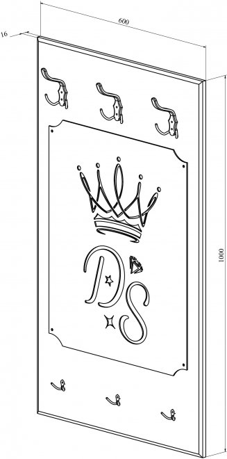 Настенная вешалка ДримСтар ДС-32 дуб сонома темный
