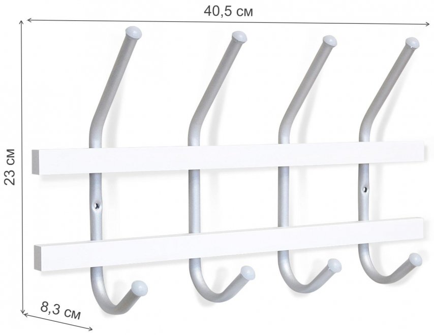 Настенная вешалка SHT-WH11 беленый / алюминий металлик