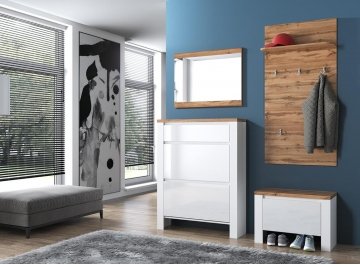 Вешалка настенная Taurus белая / дуб вотан