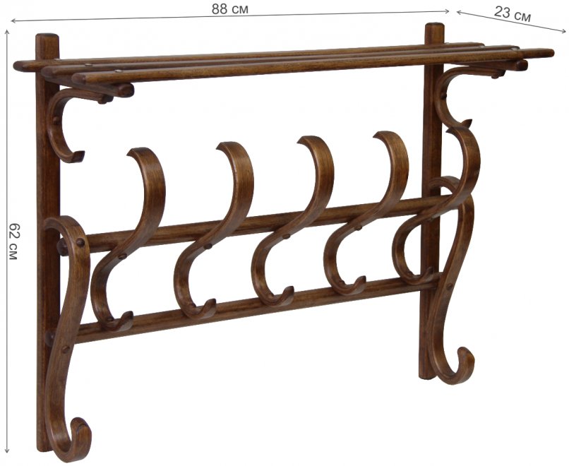 Вешалка настенная В 7Н средне-коричневый