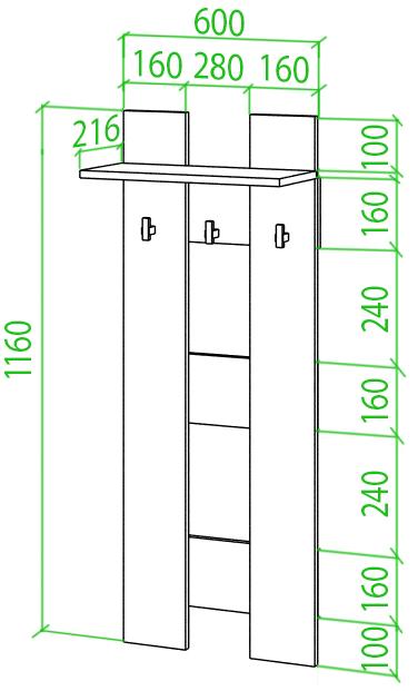 Вешалка Торевро НБЕ нельсон / белая