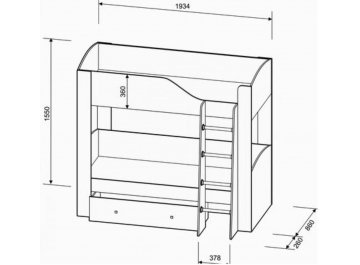 Двухъярусная кровать Астра 2