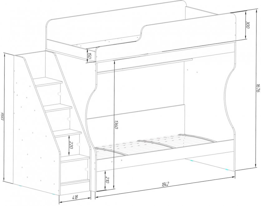 Двухъярусная кровать Капризун 6 белая