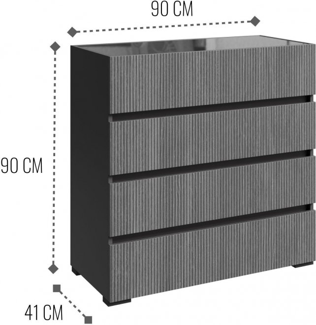 Комод Болонья серый