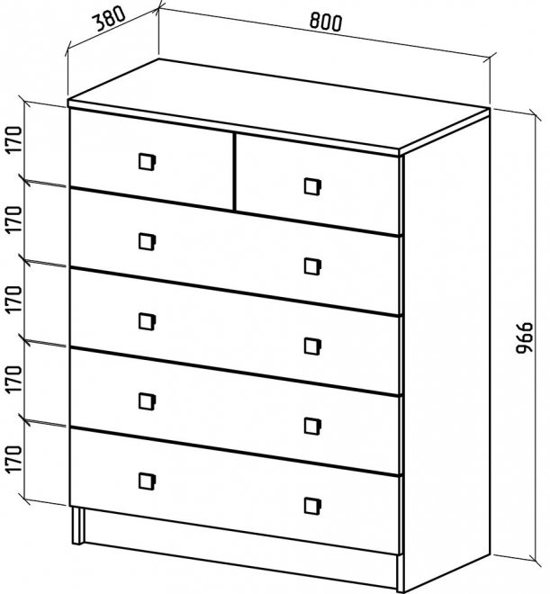 Комод Бостон-11 дуб молочный