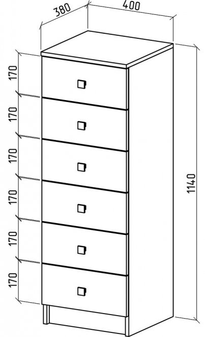 Комод Бостон-4 дуб молочный