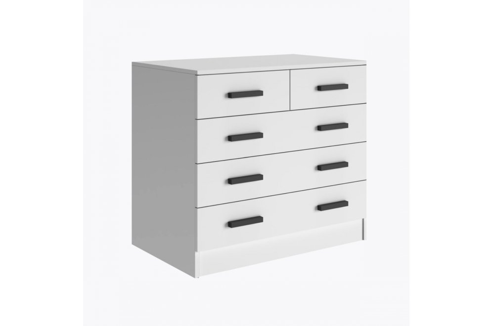 Комод Бостон 5 ящиков белый ЛДСП