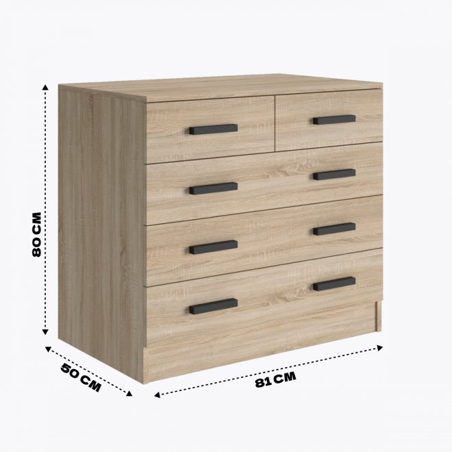 Комод Бостон 5 ящиков сонома