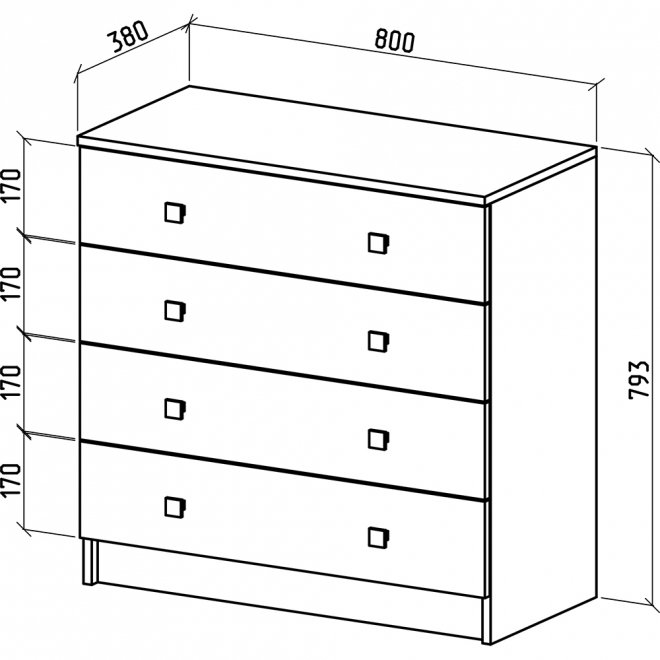 Комод Бостон-6 белый