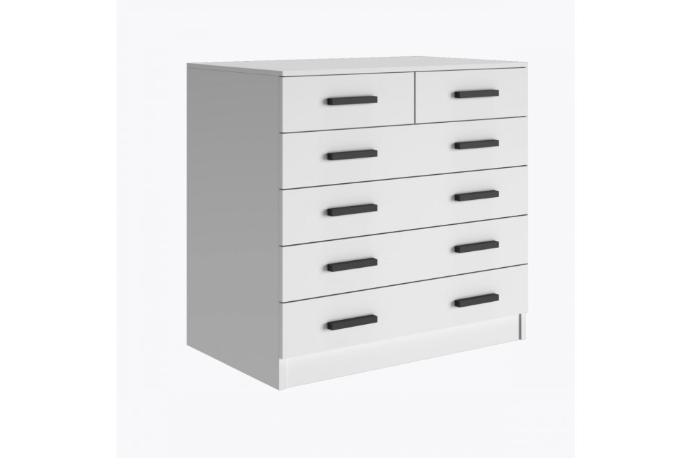 Комод Бостон 6 ящиков белый ЛДСП