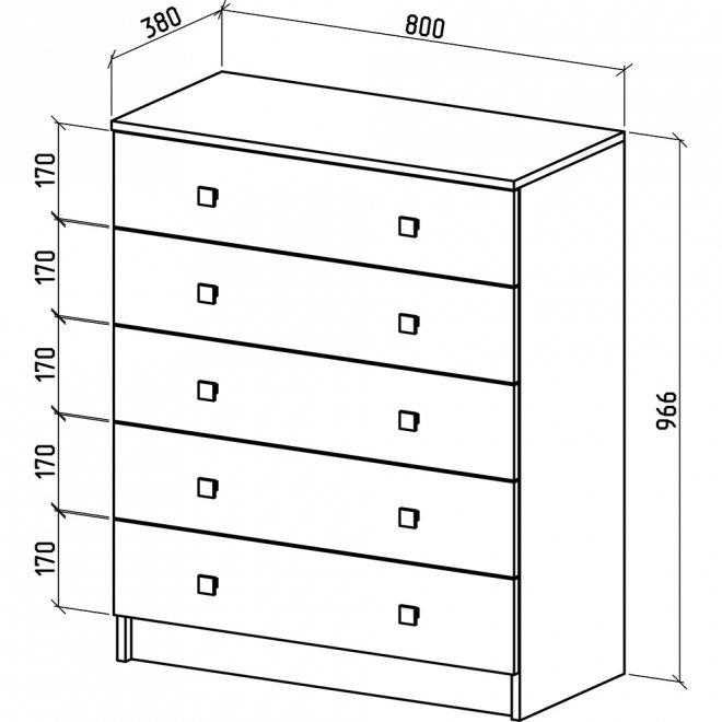 Комод Бостон-7 белый