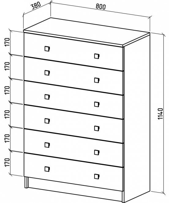 Комод Бостон-8 белый