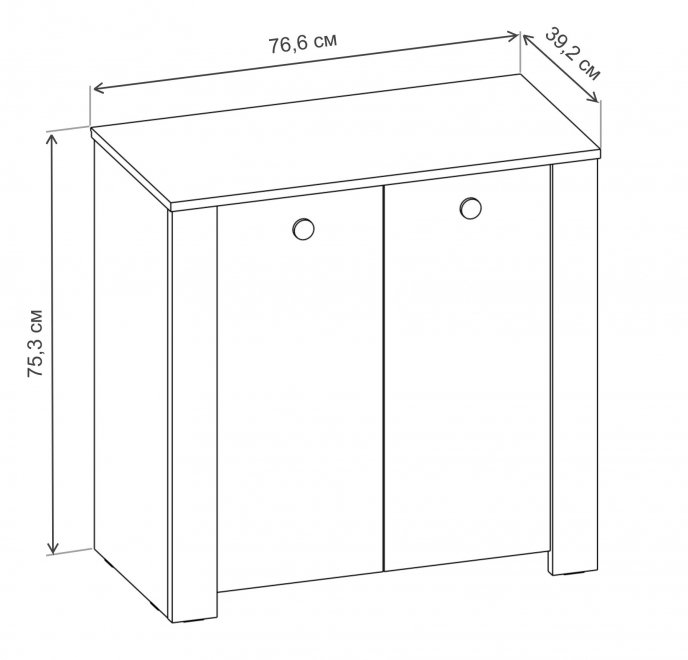 Комод Джастин 16.228.02 белый PE шагрень / дуб белый exclusive OW D4430
