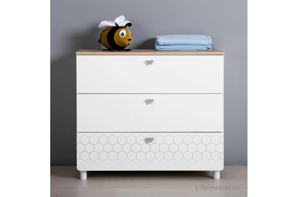 Комод Эльга белый шагрень / дуб белый exclusive