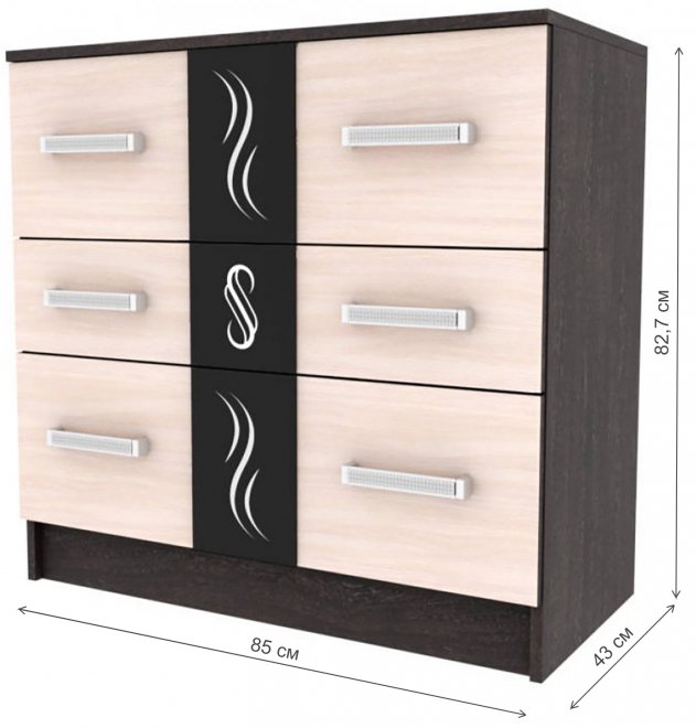 Комод Эрика венге / дуб молочный