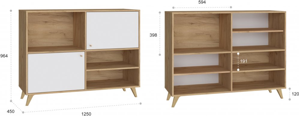 Комод Ирма ИР-11 дуб крафт / белый структурный