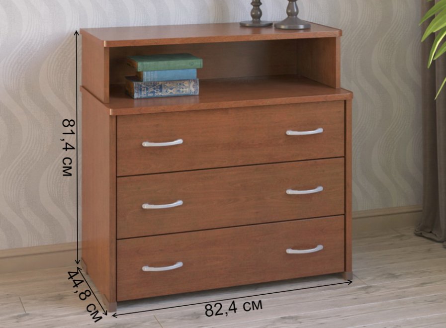 Комод КМ-3-Н вишня