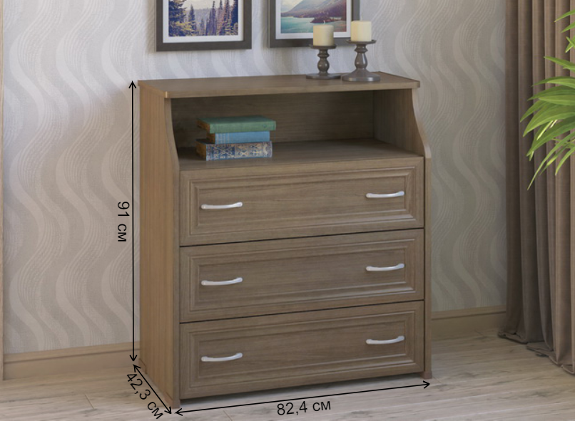 Комод КВ-31-НФ ясень темный