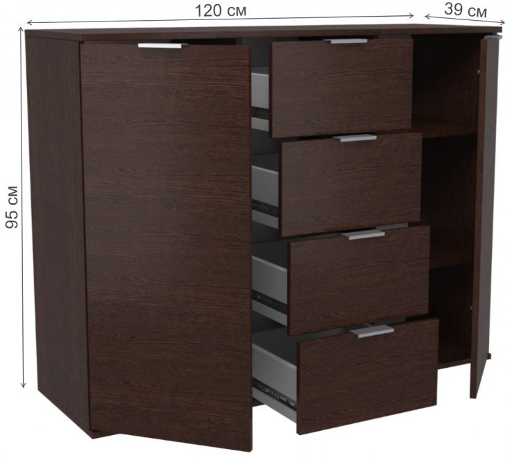 Комод Leset Нолан 4 венге
