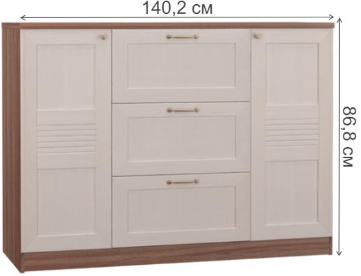 Комод Лестер темный ясень / бодега светлая