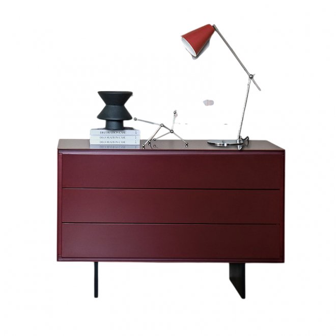Комод Miramar тёмно-красный / черный