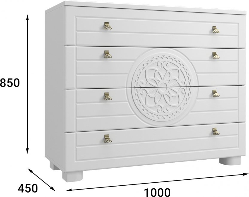 Комод Монблан МБ-37К белое дерево