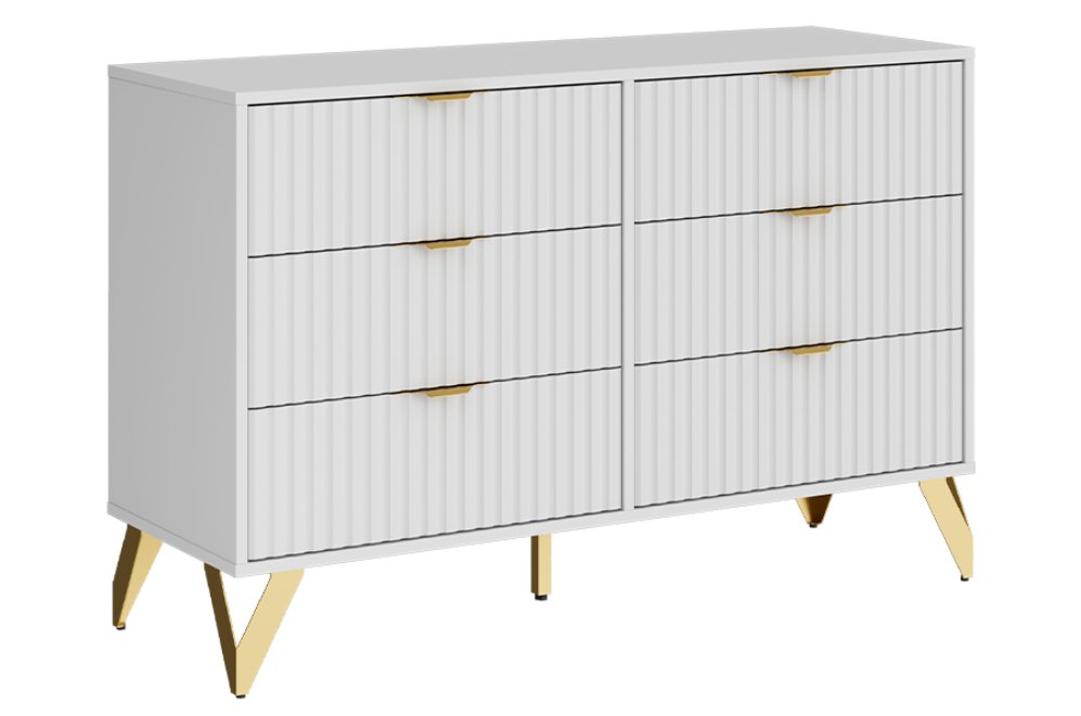 Комод ridberg lugano 6Я белый / золото
