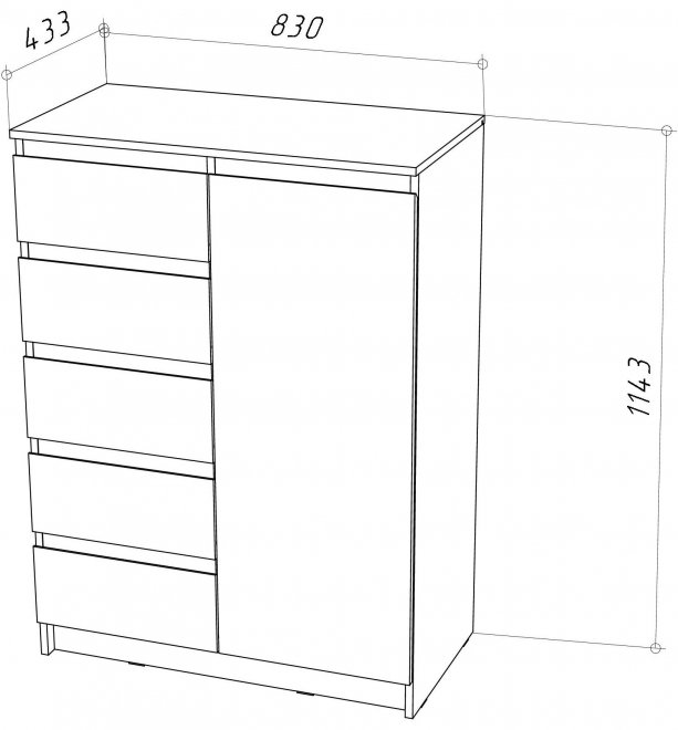 Комод Рунтроп Т-15 белый