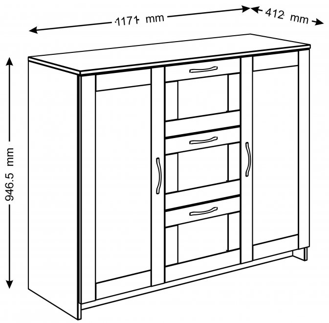 Комод Сириус 117х95 дуб венге
