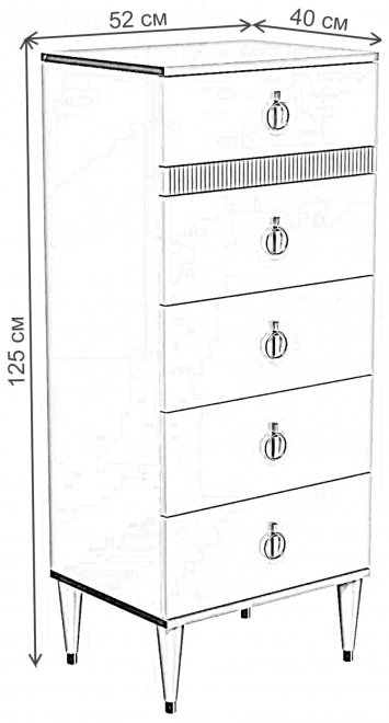 Комод Rimini Solo пенал латте / золото
