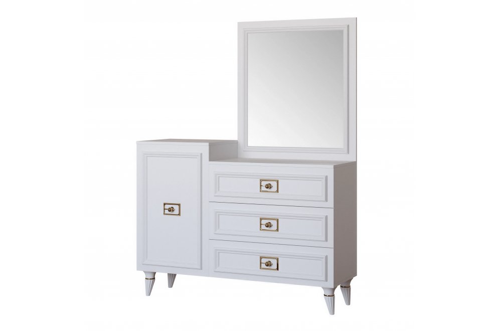 Комод Валенсия СВК-13 белый / золото
