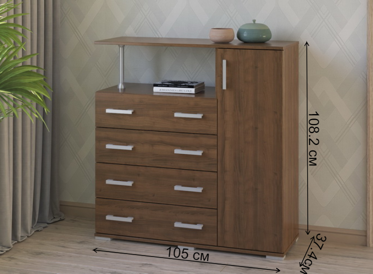 Комод Вента-10 орех правый