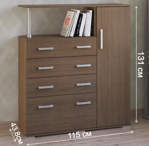 Комод Вента-9 ясень темный правый