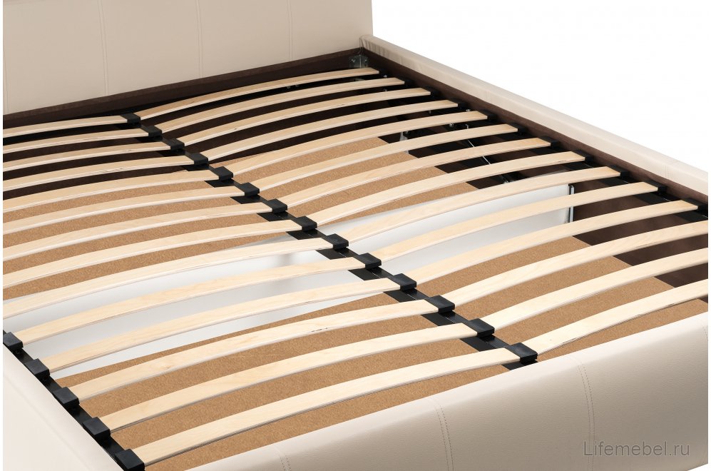 Двуспальная кровать Афродита-2 180х200 бежевый велюр bingo beige