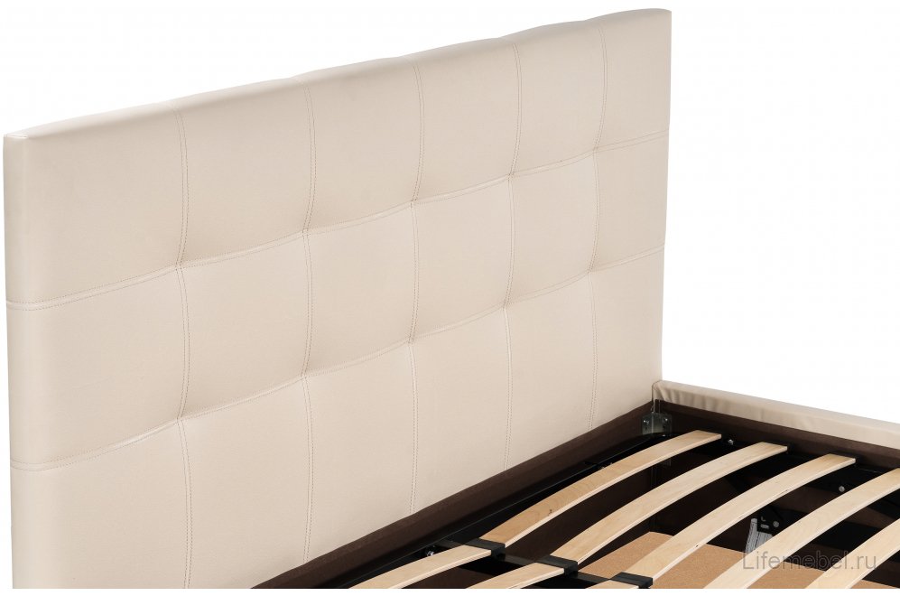 Двуспальная кровать Афродита-2 180х200 с ПМ бежевый велюр bingo beige