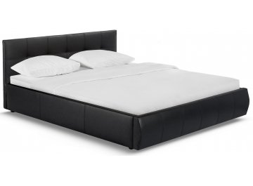 Двуспальная кровать Афродита экокожа черная