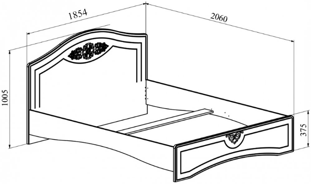 Двуспальная кровать Ассоль плюс АС-114К 180х200 ваниль