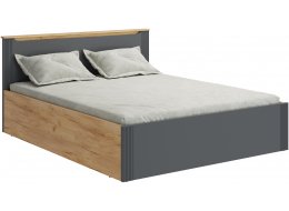 Двуспальная кровать Эмилия ЭЛ-34 160х200 с ПМ дуб крафт золотой / графит