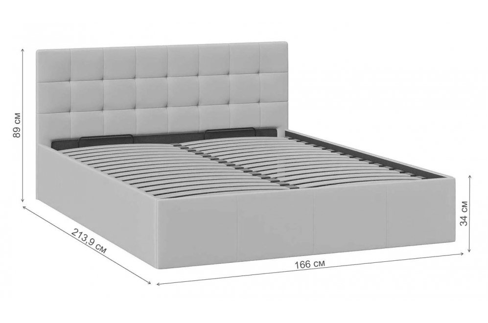Двуспальная кровать Эмма 160х200 с ПМ велюр confetti smoke