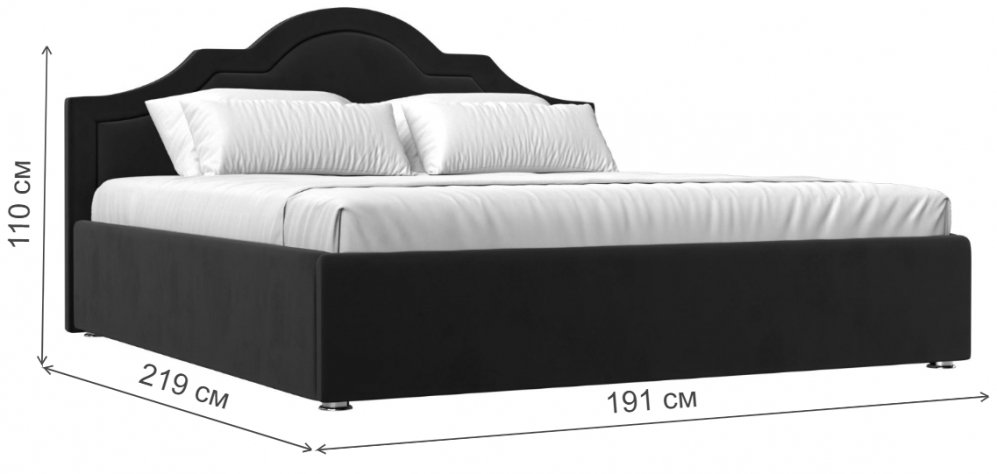 Двуспальная кровать Прага 160х200 с ПМ фиолетовый велюр