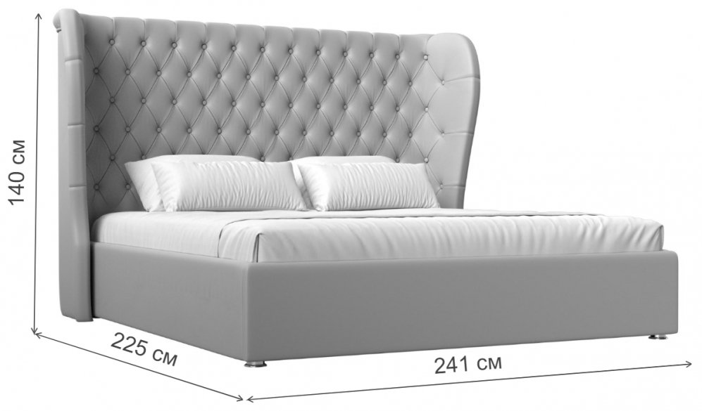 Двуспальная кровать Далия 200х200 с ПМ коричневый микровельвет