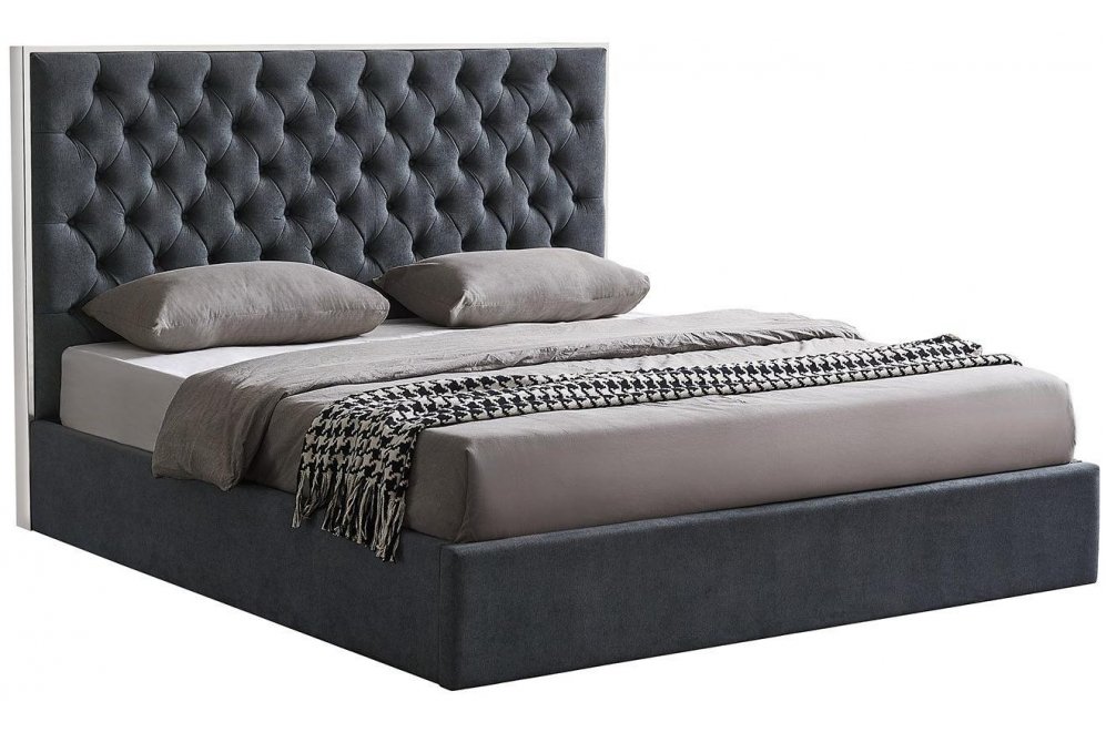 Двуспальная кровать LBD1704 180х200 с ПМ серая