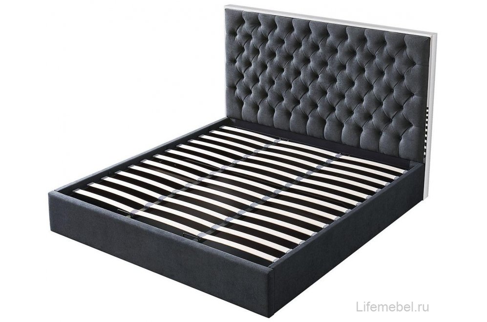 Двуспальная кровать LBD1704 180х200 с ПМ серая