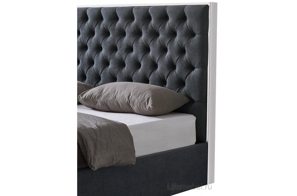 Двуспальная кровать LBD1704 180х200 с ПМ серая