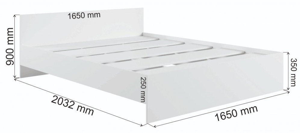 Двуспальная кровать Мадера М1600 160х200 лдсп белый