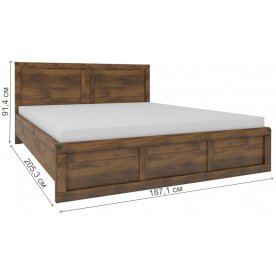 Двуспальная кровать Magellan 180x200 дуб саттер