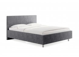 Двуспальная кровать Prato 160x200 с основанием Бентли серый