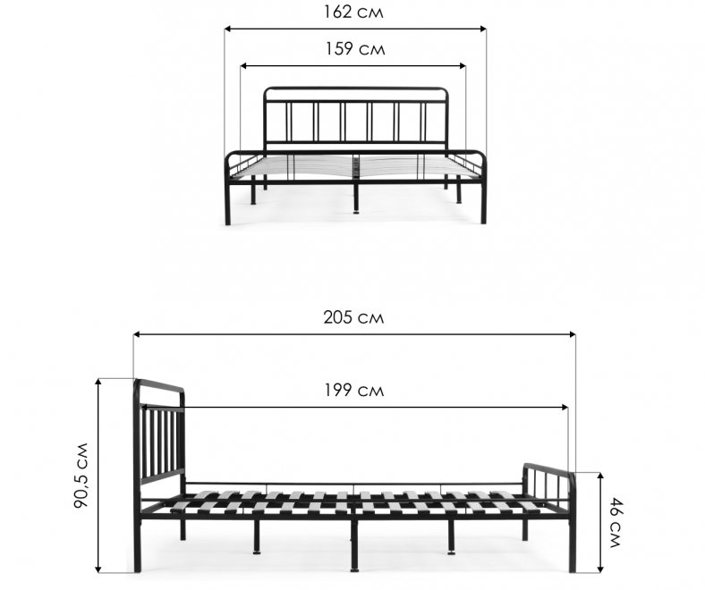 Двуспальная кровать Рейк 160х200 белая