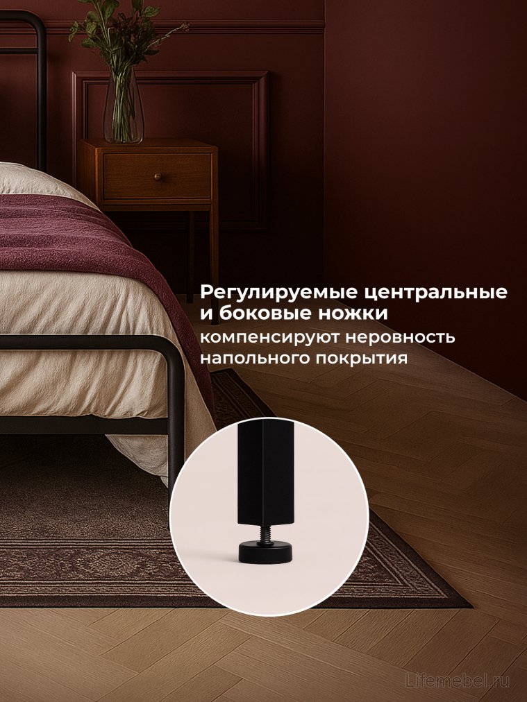 Двуспальная кровать Рейк 160х200 черная