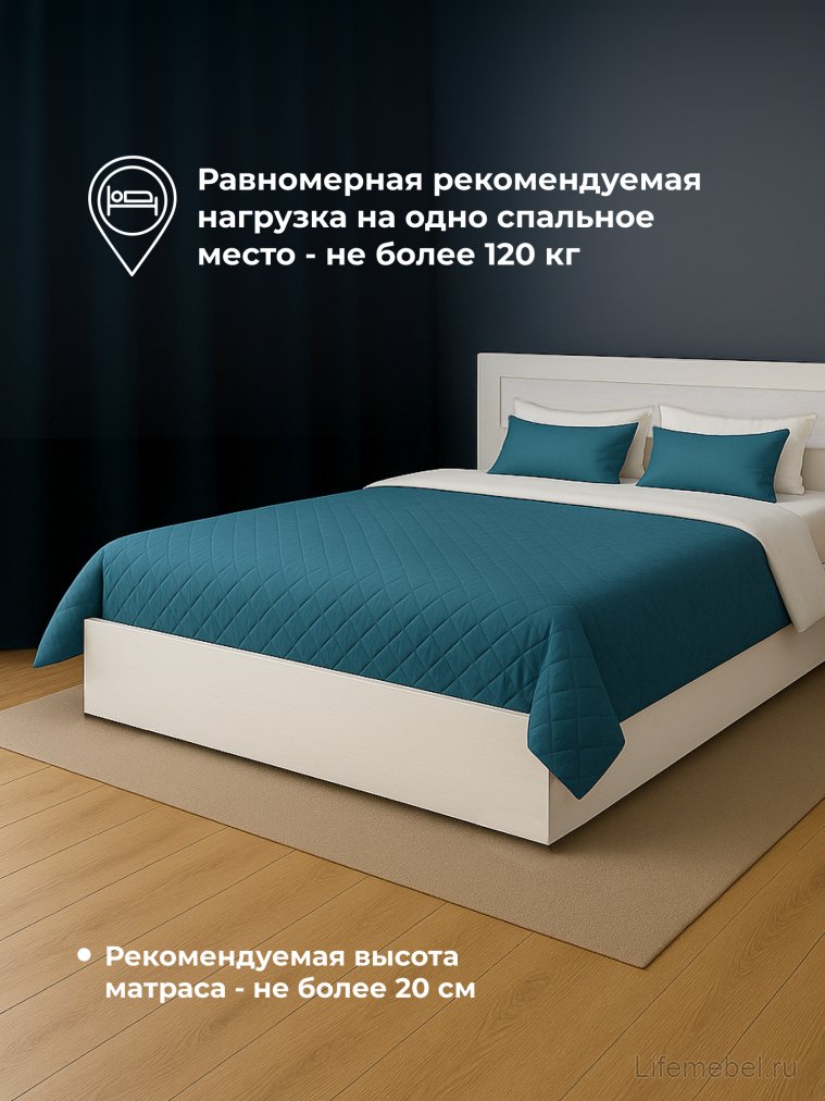 Двуспальная кровать Таика 160х200 ясень анкор светлый